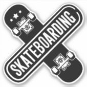 Skateboarden 4" Kiss Cut Vinyl Sticker (Vorderseite)