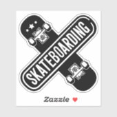 Skateboarden 4" Kiss Cut Vinyl Sticker (Blatt)