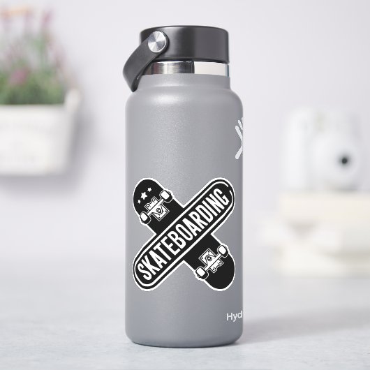 Skateboarden 4" Kiss Cut Vinyl Sticker (HydroFlask)