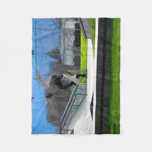 Skateboarden Fleecedecke (Vorderseite)