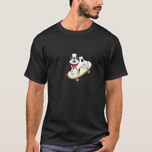 Skateboarden Französischer Bulldog-Puppy-Skateboar T-Shirt (Vorderseite)