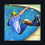 Skateboarden in der Schüssel Magnet<br><div class="desc">Die sportlichen Aktivitäten und die Energie der Skateboardsportler werden in Silhouetten von Action-Figuren eingefangen, die extreme Tricks und Stunts auf ihren Boards demonstrieren. Digitale Gemälde und Illustrationen dieser Teenager und jungen Männer umfassen Hintergründe von hellen, lebendigen Farben, Glanzsprühen und Lichtstürmen, um die Aktion zu unterstreichen. Sie zeigen sich auch in...</div>