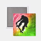 Skateboarden in einem psychedelischen Zyklon Magnet (Vorderseite/Rückseite)