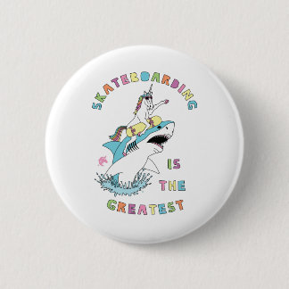 Skateboarden ist das Bestste Einhorn-Reiten Groß Button