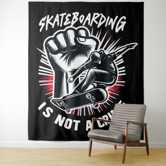 Skateboarden ist kein Verbrechen Wandteppich (Beispiel)