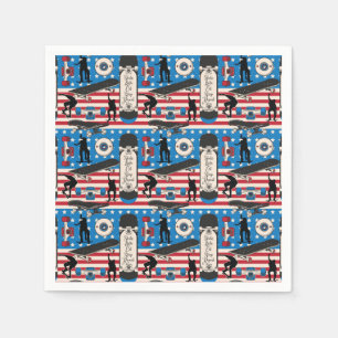 Skateboarden Patriotischer USA-Skateboarder Serviette