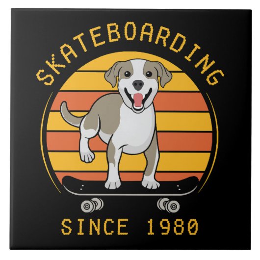 Skateboarden seit 1980 fliese (Vorderseite)