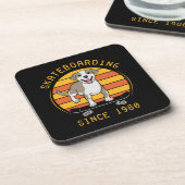 Skateboarden seit 1980 getränkeuntersetzer (Linke Seite)