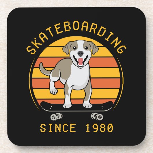 Skateboarden seit 1980 getränkeuntersetzer (Vorderseite)