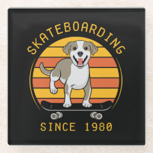 Skateboarden seit 1980 glasuntersetzer