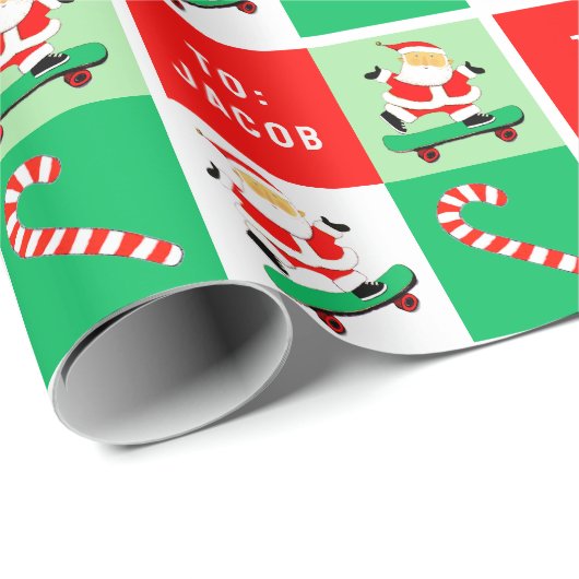 Skateboarden Skater Weihnachtsgeschenk Geschenkpapier (Rolleneckpunkt)