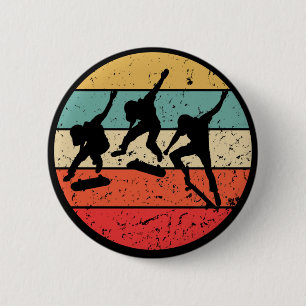 Skateboarden - Vintage Retro-Skateboarder Button