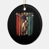 Skateboarden - Vintage Retro-Skateboarder Keramik Ornament (Links)