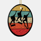 Skateboarden - Vintage Retro-Skateboarder Keramik Ornament (Rechts)