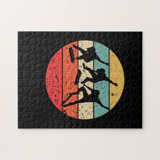 Skateboarden - Vintage Retro-Skateboarder Puzzle (Horizontal)