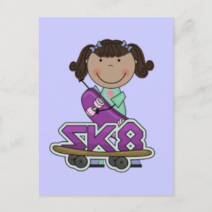 SKATEBOARDER - Afrikanisch-Amerikanische Girl Tshi Postkarte
