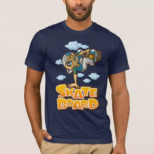 Skateboarder and Clouds T-Shirt (Vorderseite)