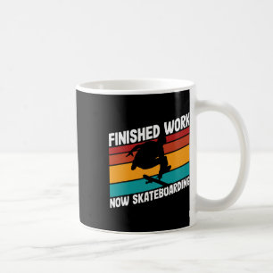 Skateboarder Arbeit beendet Skateboarding Retro-De Kaffeetasse