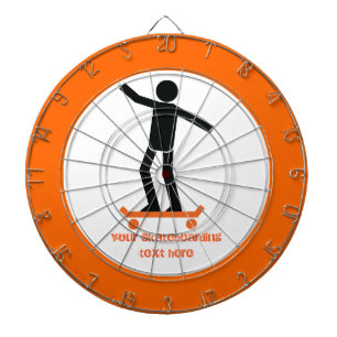 Skateboarder auf seinem Skateboard Dartscheibe