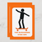 Skateboarder auf seinem Skateboard Einladung (Vorne/Hinten)