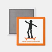 Skateboarder auf seinem Skateboard Magnet (Vorderseite/Rückseite)