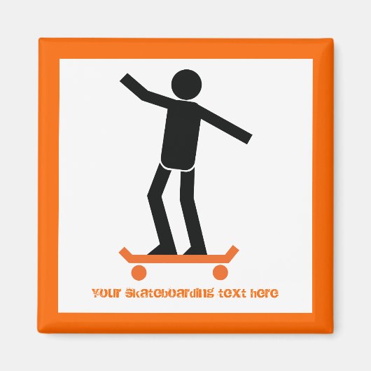 Skateboarder auf seinem Skateboard Magnet (Vorne)