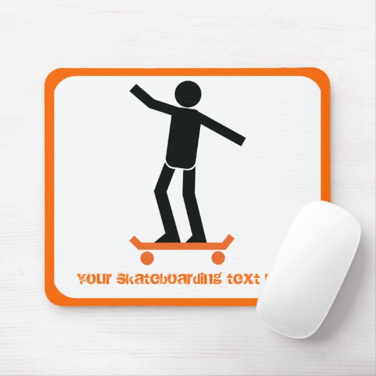 Skateboarder auf seinem Skateboard Mousepad (Mit Mouse)