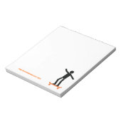 Skateboarder auf seinem Skateboard Notizblock (Rotiert)