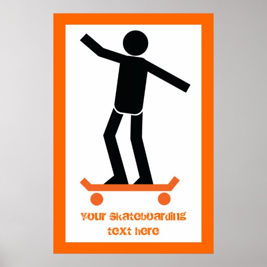 Skateboarder auf seinem Skateboard Poster (Vorne)
