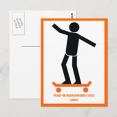 Skateboarder auf seinem Skateboard Postkarte (Vorne/Hinten)