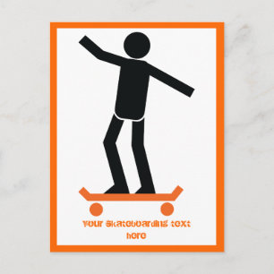 Skateboarder auf seinem Skateboard Postkarte