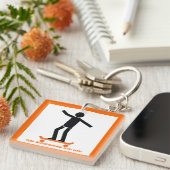 Skateboarder auf seinem Skateboard Schlüsselanhänger (Vorderseite rechts)