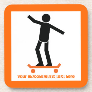 Skateboarder auf seinem Skateboard Untersetzer