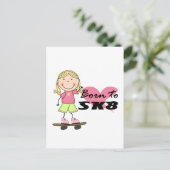 SKATEBOARDER - Blond Girl Tshirts und Geschenke Postkarte (Stehend Vorderseite)