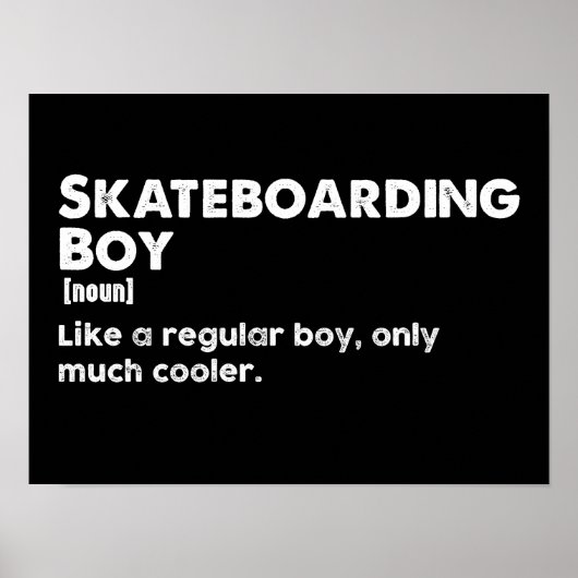Skateboarder Boy Funny Definition Skateboarder Poster (Vorne)
