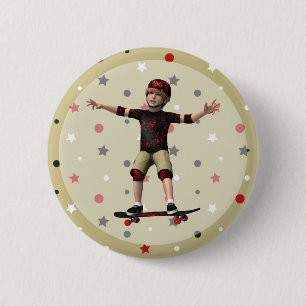 Skateboarder Button