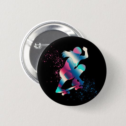Skateboarder Button (Vorne & Hinten)