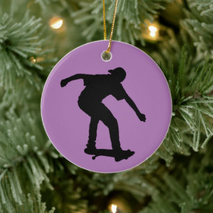 SKATEBOARDER CHRISTMAS ORNANATION KERAMIK ORNAMENT