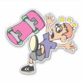 Skateboarder Custom-Cut Vinyl Sticker (Vorderseite)