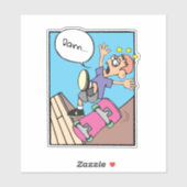 Skateboarder Custom-Cut Vinyl Sticker (Blatt)