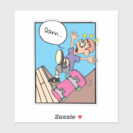 Skateboarder Custom-Cut Vinyl Sticker (Blatt)