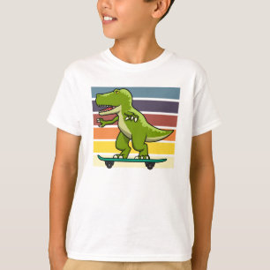 Skateboarder Dinosaur T-Rex  T-Shirt