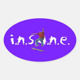 Skateboarder erhalten etwas Air Action Street Kulc Ovaler Aufkleber