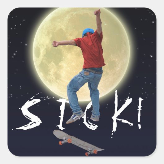 Skateboarder erhalten etwas Air Action Street Kulc Quadratischer Aufkleber (Vorderseite)