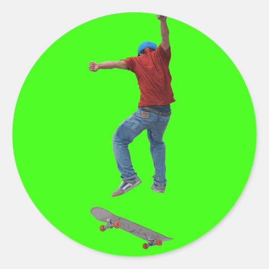 Skateboarder erhalten etwas Air Action Street Kulc Runder Aufkleber (Vorderseite)