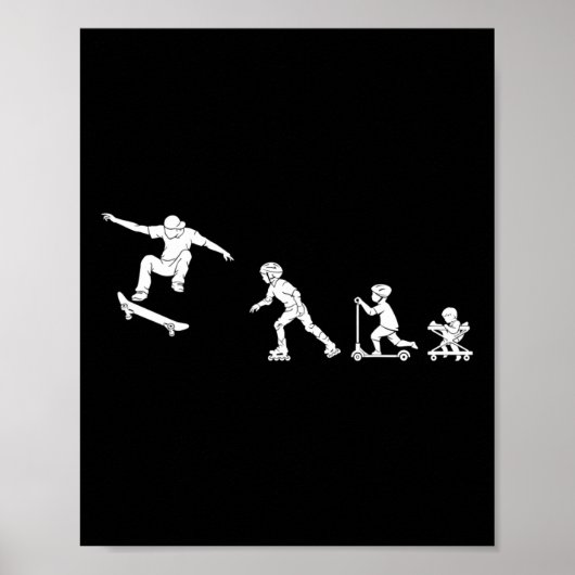 Skateboarder-Evolutionsgeschenk Poster (Vorne)