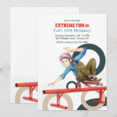 Skateboarder Extreme Fun Einladung (Vorne/Hinten)