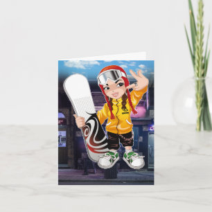 Skateboarder Faltenkarte Karte