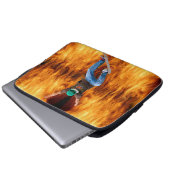 Skateboarder & Flames Action Sports Art Laptopschutzhülle (Vorne Knopf)