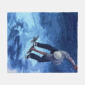 Skateboarder Fleecedecke (Vorderseite (Horizontal))